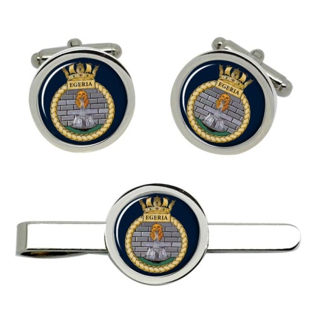 HMS Egeria, Royal Navy Cufflink and Tie Clip Set