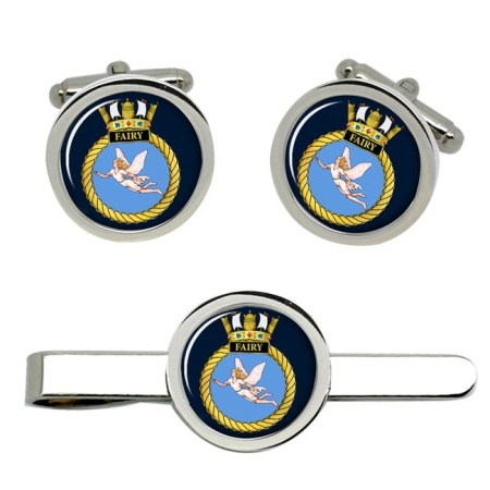 HMS Fairy, Royal Navy Cufflink and Tie Clip Set