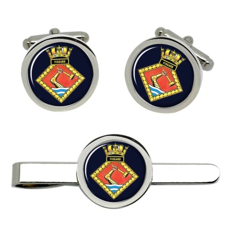 HMS Fisgard, Royal Navy Cufflink and Tie Clip Set