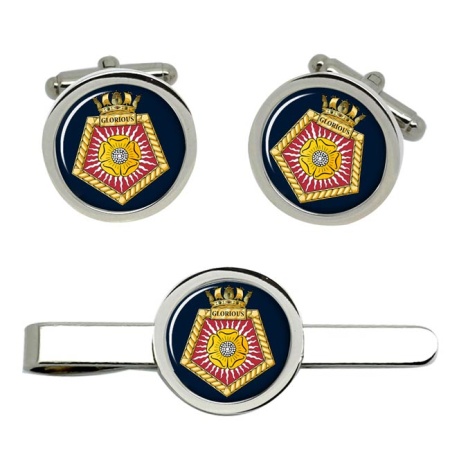 HMS Glorious, Royal Navy Cufflink and Tie Clip Set