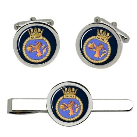 HMS Glory, Royal Navy Cufflink and Tie Clip Set