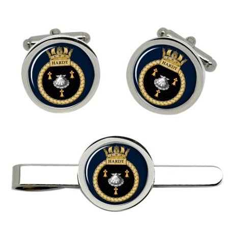 HMS Hardy, Royal Navy Cufflink and Tie Clip Set