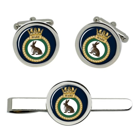 HMSHare, Royal Navy Cufflink and Tie Clip Set