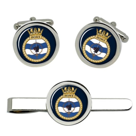 HMS Howe, Royal Navy Cufflink and Tie Clip Set