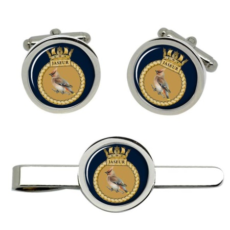 HMSJaseur, Royal Navy Cufflink and Tie Clip Set