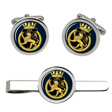 HMS Lion, Royal Navy Cufflink and Tie Clip Set