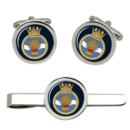 HMS Loch More, Royal Navy Cufflink and Tie Clip Set
