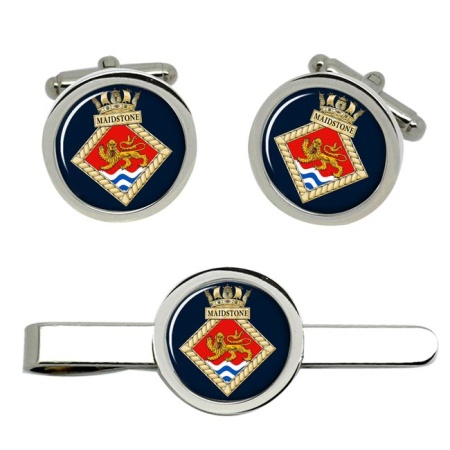 HMS Maidstone, Royal Navy Cufflink and Tie Clip Set