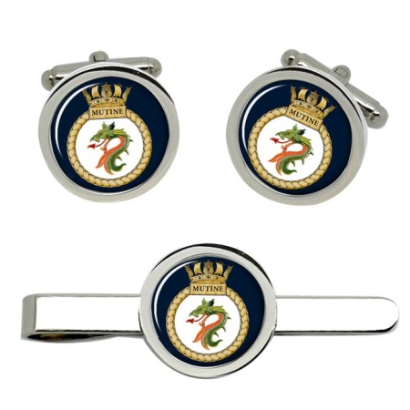 HMS Mutine, Royal Navy Cufflink and Tie Clip Set
