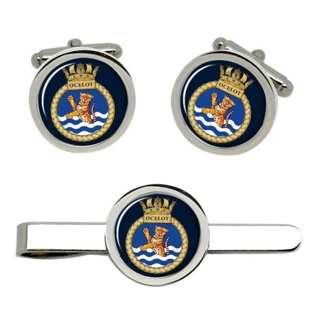 HMS Ocelot, Royal Navy Cufflink and Tie Clip Set