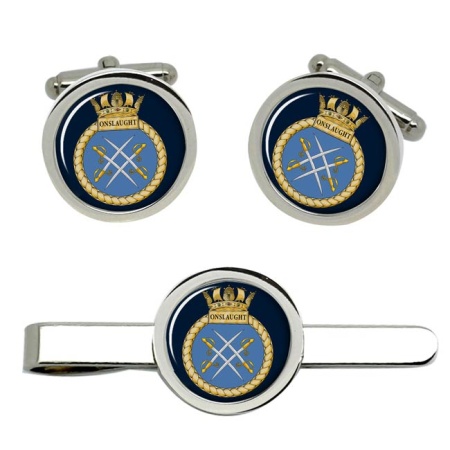 HMS Onslaught, Royal Navy Cufflink and Tie Clip Set