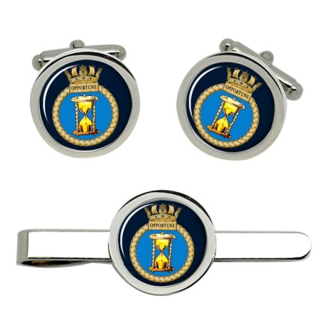 HMS Opportune, Royal Navy Cufflink and Tie Clip Set