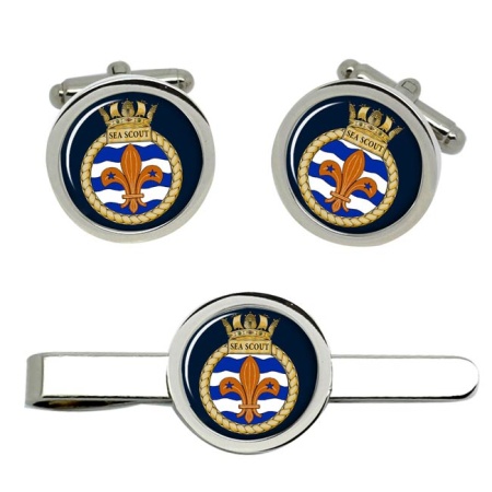 HMS Sea Scout, Royal Navy Cufflink and Tie Clip Set