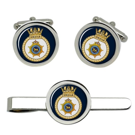 HMS Sirdar, Royal Navy Cufflink and Tie Clip Set