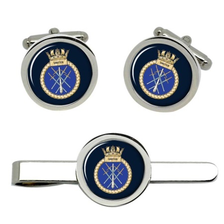 HMS Smiter, Royal Navy Cufflink and Tie Clip Set