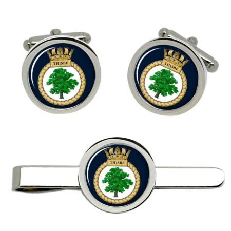 HMS Thisbe, Royal Navy Cufflink and Tie Clip Set