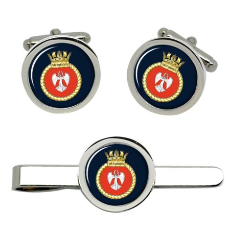 HMS Victorious, Royal Navy Cufflink and Tie Clip Set
