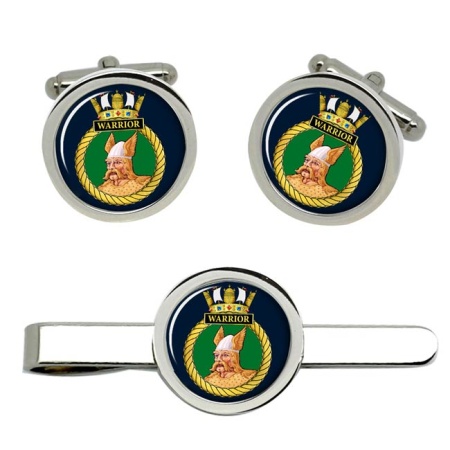 HMS Warrior, Royal Navy Cufflink and Tie Clip Set