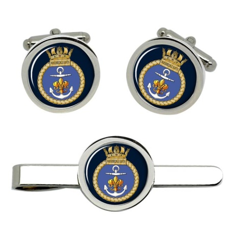 HMS Woodbridge Haven, Royal Navy Cufflink and Tie Clip Set