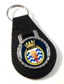 HMS Alarm (Royal Navy) Leather Key Fob