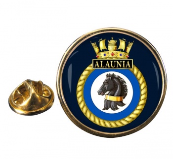 HMS Alaunia (Royal Navy) Round Pin Badge