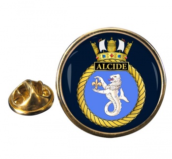 HMS Alcide (Royal Navy) Round Pin Badge
