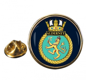HMS Alderney (Royal Navy) Round Pin Badge