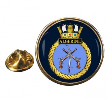 HMS Algerine (Royal Navy) Round Pin Badge