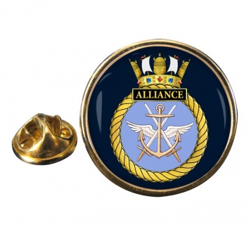 HMS Alliance (Royal Navy) Round Pin Badge