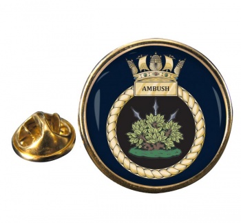HMS Ambush (Royal Navy) Round Pin Badge