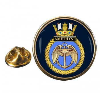 HMS Amethyst (Royal Navy) Round Pin Badge