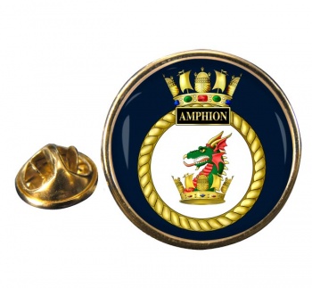 HMS Amphion (Royal Navy) Round Pin Badge