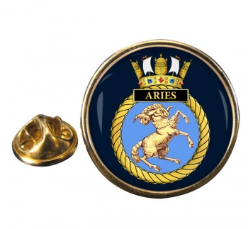 HMS Aries (Royal Navy) Round Pin Badge