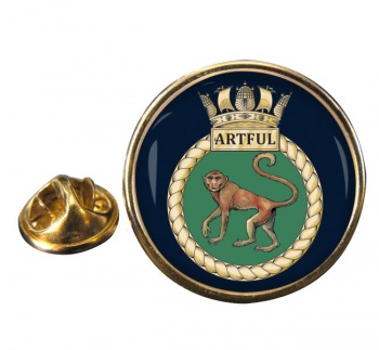 HMS Artful (Royal Navy) Round Pin Badge