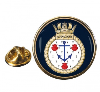 HMS Audacious (Royal Navy) Round Pin Badge