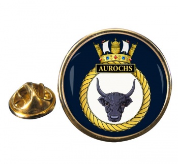 HMS Aurochs (Royal Navy) Round Pin Badge