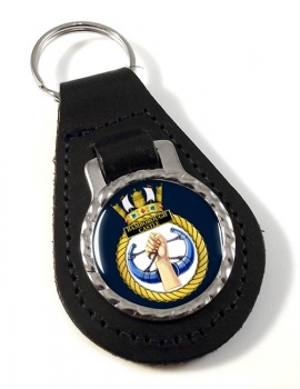 HMS Bamborough Castle (Royal Navy) Leather Key Fob