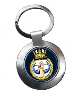 HMS Bamborough Castle (Royal Navy) Chrome Key Ring