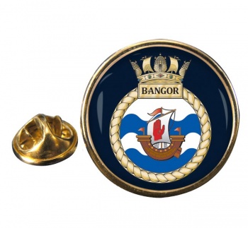HMS Bangor (Royal Navy) Round Pin Badge