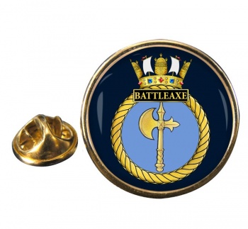 HMS Battleaxe (Royal Navy) Round Pin Badge