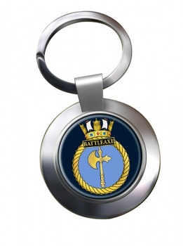 HMS Battleaxe (Royal Navy) Chrome Key Ring