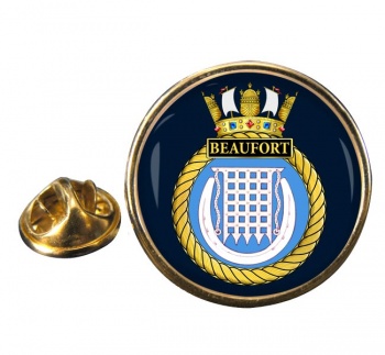 HMS Beaufort (Royal Navy) Round Pin Badge