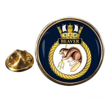 HMS Beaver (Royal Navy) Round Pin Badge