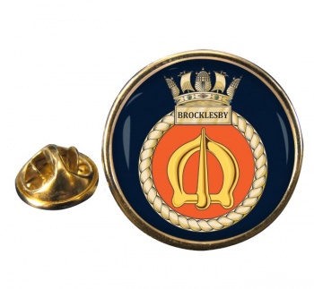 HMS Brocklesby (Royal Navy) Round Pin Badge