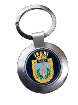 HMS Broke (Royal Navy) Chrome Key Ring