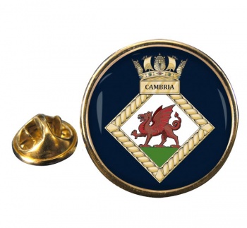 HMS Cambria (Royal Navy) Round Pin Badge