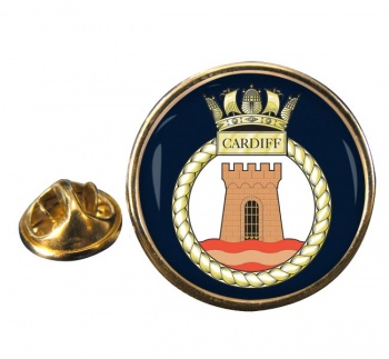 HMS Cardiff (Royal Navy) Round Pin Badge