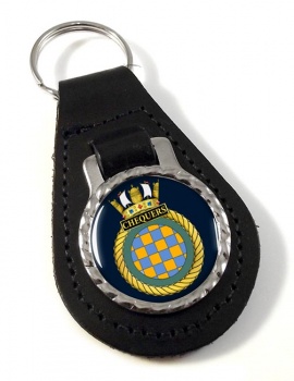HMS Chequers (Royal Navy) Leather Key Fob