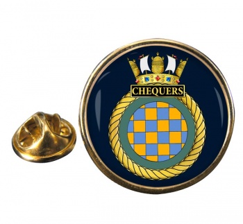 HMS Chequers (Royal Navy) Round Pin Badge