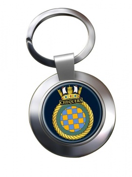 HMS Chequers (Royal Navy) Chrome Key Ring